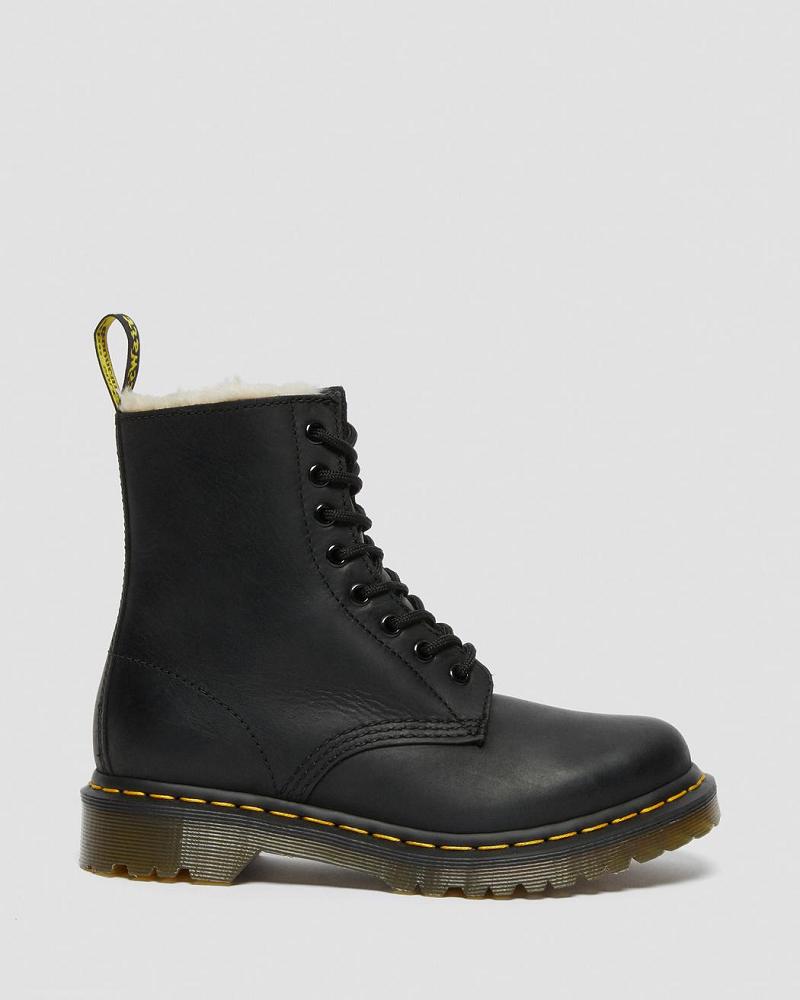 Botas de Invierno Dr Martens 1460 Faux Fur Forro Mujer Negros | MX 510VRW